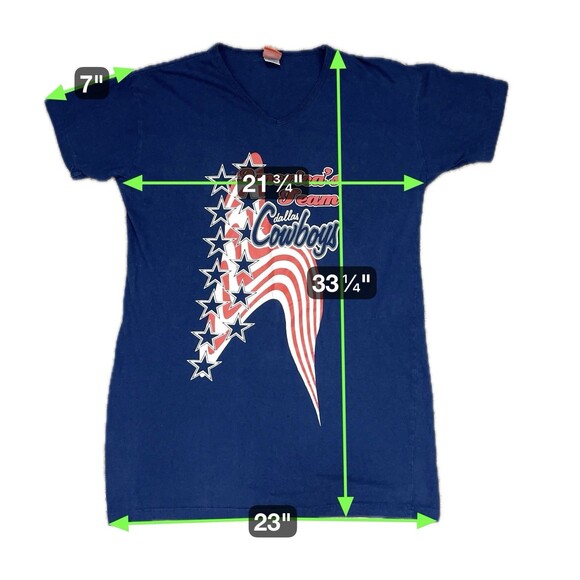 NFL For Her Womens Dallas Cowboys Blue 100% Cotton Oversize Grunge Retro T Shirt - Picture 5 of 5